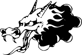 印花矢量圖 動物 龍 色彩 黑白色 免費素材