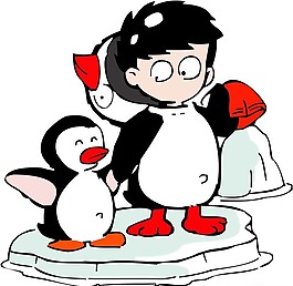 位圖 可愛卡通 企鵝 卡通人物 免費(fèi)素材