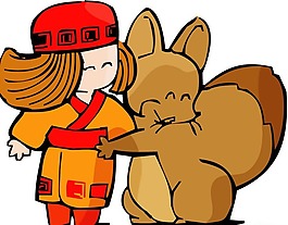 位圖 可愛卡通 松鼠 卡通人物 免費素材