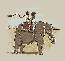 位圖 插畫(huà) 動(dòng)物 大象 游客 免費(fèi)素材