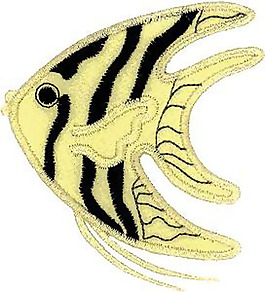 繡花 金魚 黃色 黑色 免費素材