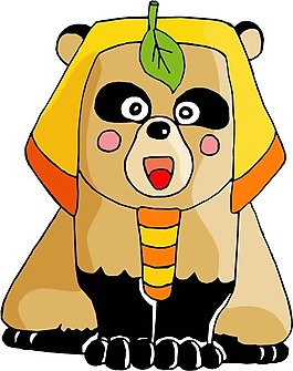 印花矢量圖 小浣熊 可愛卡通 色彩 免費素材