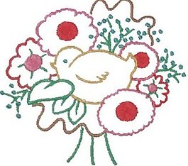 繡花 小雞 花 數(shù) 紅色 免費(fèi)素材