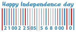 條碼第四七月獨(dú)立日矢量設(shè)計(jì)