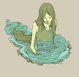 位圖 插畫(huà) 人物 少女 靈異 免費(fèi)素材