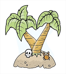 被遗弃的岛-矢量插画