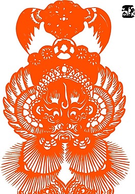 印花矢量圖 民族 臉譜 色彩 橙色 免費(fèi)素材