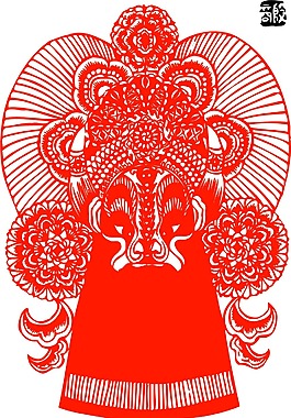 印花矢量圖 色彩 紅色 民族 臉譜 免費(fèi)素材