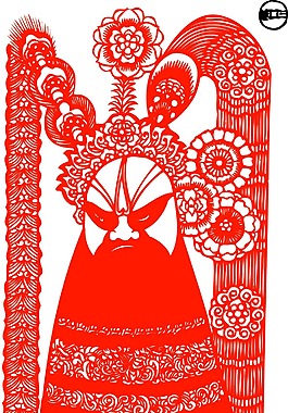 印花矢量圖 色彩 紅色 民族 臉譜 免費(fèi)素材