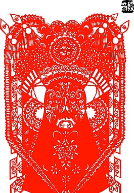 印花矢量圖 民族 臉譜 色彩 紅色 免費(fèi)素材