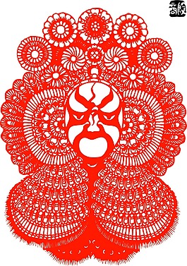 印花矢量圖 色彩 紅色 民族 臉譜 免費(fèi)素材