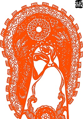 印花矢量圖 色彩 橙色 民族 臉譜 免費(fèi)素材