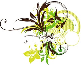 印花矢量圖 毛衫印花 優(yōu)雅植物 色彩 棕色 免費素材