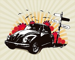 印花矢量圖 動(dòng)物 交通 汽車(chē) 色彩 免費(fèi)素材