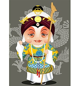 印花矢量圖 人物 老人 色彩 棕色 免費素材