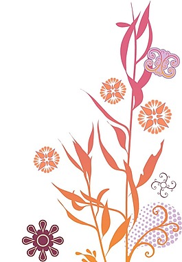 印花矢量圖 優(yōu)雅植物 樹 花 色彩 免費素材