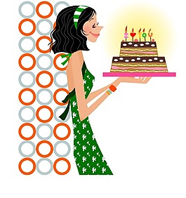 印花矢量图 人物 女人 节日喜庆 生日 免费素材