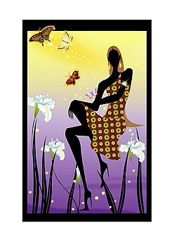 印花矢量圖 人物 女人 動(dòng)物 昆蟲 免費(fèi)素材