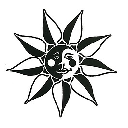繡花 太陽 可愛 黑色 白色 免費(fèi)素材