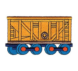 繡花 火車 橘黃色 黑色 免費素材