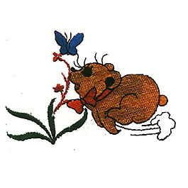 繡花 蝴蝶 小草 動物 棕色 免費素材