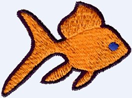 繡花 魚 橘黃色 藍色 免費素材