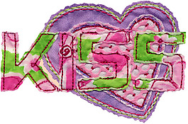 繡花 文字 英文 KISS 色彩 免費(fèi)素材