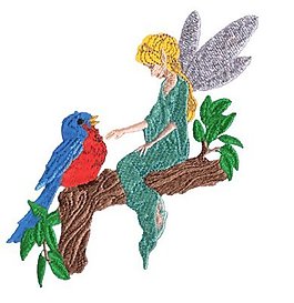 繡花 動物 鳥類 天使 免費素材