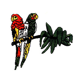 繡花 動(dòng)物 鳥(niǎo)類 色彩 橙色 免費(fèi)素材
