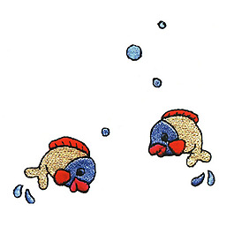 繡花 動物 魚 色彩 黃色 免費素材