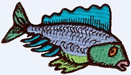繡花 動(dòng)物 魚 色彩 綠色 免費(fèi)素材
