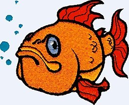 繡花 動物 魚 色彩 橙色 免費素材