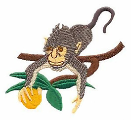 繡花 動(dòng)物 猴子 植物 水果 免費(fèi)素材