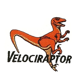 繡花 動物 文字 英文 VELOCIRAPTOR 免費素材