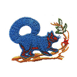 繡花 動(dòng)物 樹(shù) 色彩 藍(lán)色 免費(fèi)素材