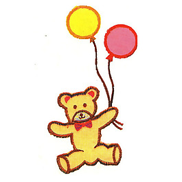 繡花 小熊 氣球 免費(fèi)素材