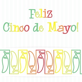 Feliz Cinco de Mayo（幸福5月第五）辣椒卡矢量格式