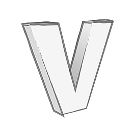 復(fù)古的3D V字母文本向量