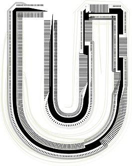 技術字體字母U