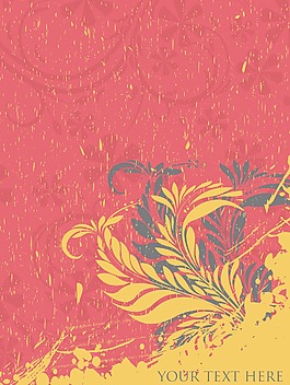 舊貨花卉背景矢量插畫