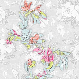 五顏六色的花卉背景矢量插畫