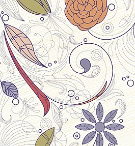 涂鴉花卉背景矢量插畫