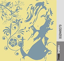 性感女郎矢量印花