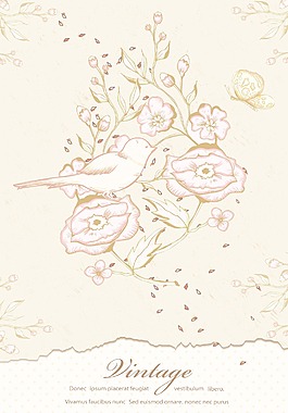 畫花卉背景矢量插畫