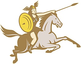 瓦尔基里亚马逊战士的骑手
