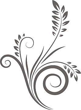 卷曲的花卉元素矢量
