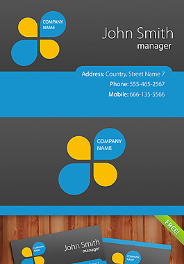 時尚簡約名片模板psd分層素材