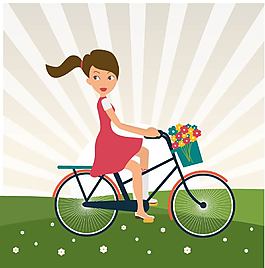 騎自行車(chē)的女生