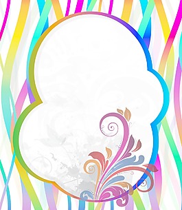 矢量五顏六色的花的框架