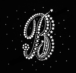 燙鉆 星星 字母B 黑白色 免費素材